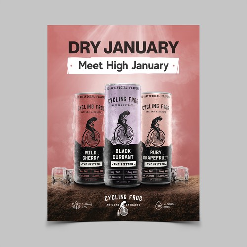 Create a 'Dry January meets High January' poster.  Have Fun, Be Creative, Open to all suggestions. Design von laxman2creative