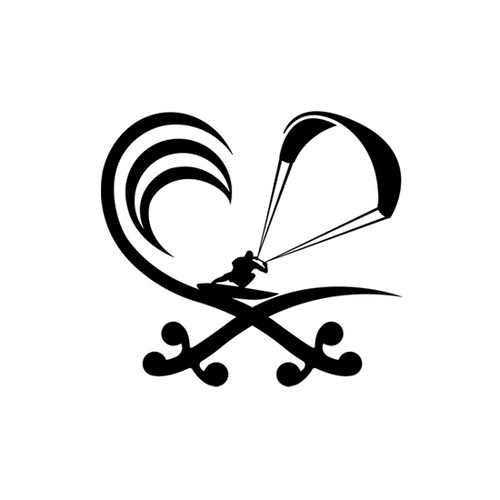 Kitesurfing logo riffing on the KSA emblem Design by gibbletgfx