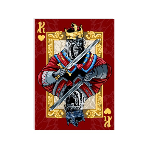 We want your artistic take on the King of Hearts playing card Design by Hadeboga Studio