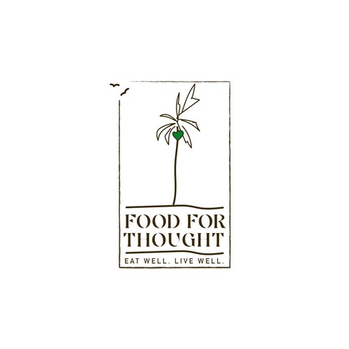 Fresh, Playful Island-Inspired Logo for Food For Thought – Organic Café & Market in the Florida Keys Design by m210297
