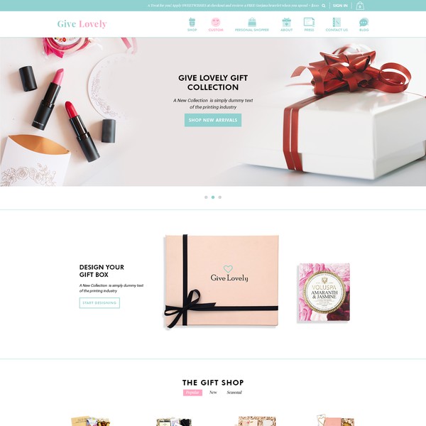 Shopify homepage design