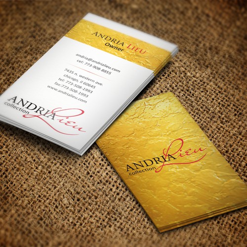 Create the next business card design for Andria Lieu デザイン by pecas™
