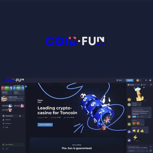 Coin.fun – Crypto Casino/Gambling Logo Design by FAVEO®