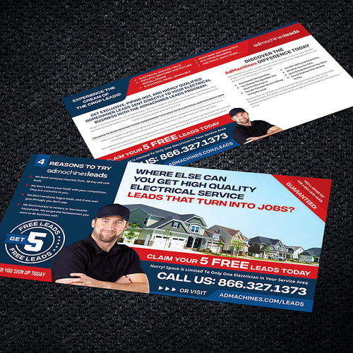 AdMachines Leads Postcard Design por 99B