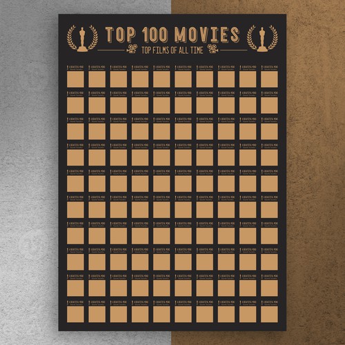 Scratch off Poster - Top 100 Movies Scratch off Poster Design by Alexandr Cerlat