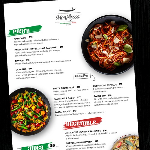 MonAlyssa Menu Design by Smarika Ahuja ❤