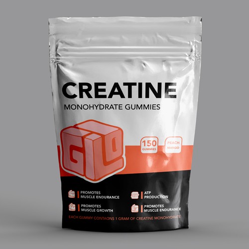 Bag Design for Creatine Monohydrate Gummy brand Design by MeDesign✦