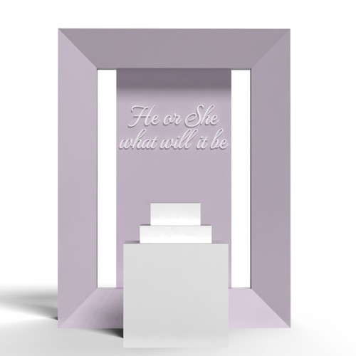 Create an elegant creative gender reveal backdrop prop Design by Iztok, Ivana (IZ+IV)