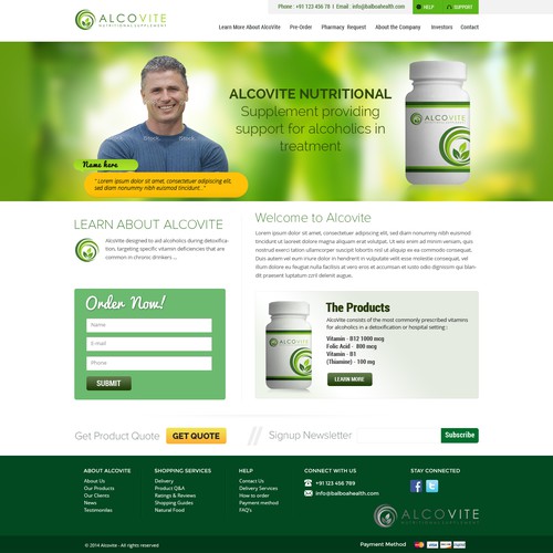 Create a Stunning Homepage for Vitamin Supplement - Guaranteed Award! Design réalisé par Make Mobi