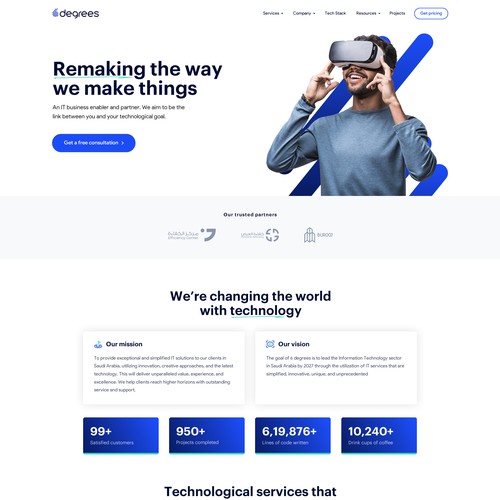 Designs | Web design for 6 Degrees Technologies Website | Web page ...