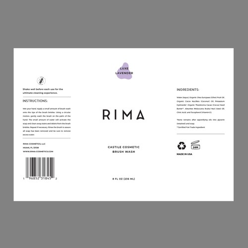 Minimalist Label for a luxury brand of cosmetic brush washes Design by Tanzina5