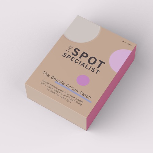 Pimple Patch PACKAGING to appeal to FEMALE BEAUTY user Design by AnaHola