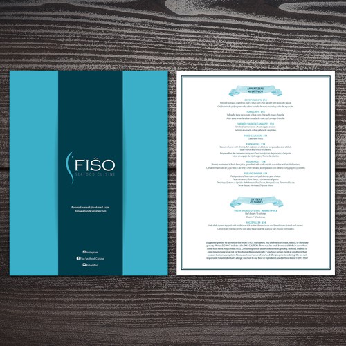 Urban , Modern,   Fine dining seafood menu Design by Tety design