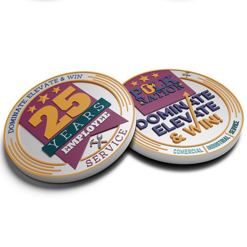 Employee Service Tenure Milestones Commemorative Coin Design by Ardhidesign