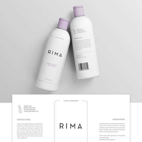 Minimalist Label for a luxury brand of cosmetic brush washes Design by miljandesign