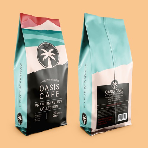 OASIS CAFE COFFEE BEAN PACKAGING DESIGN Design by suraiatonna