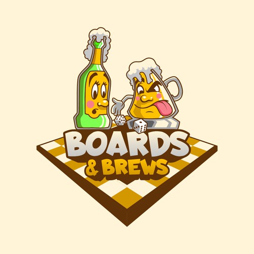 Fun logo for social group focused on beer & board games Design by Ogi's design