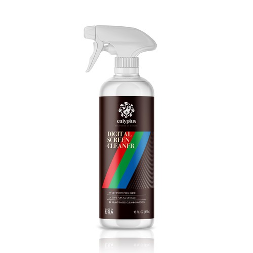 Design a sleek electronic retro label for screen cleaner spray bottle, Product packaging contest