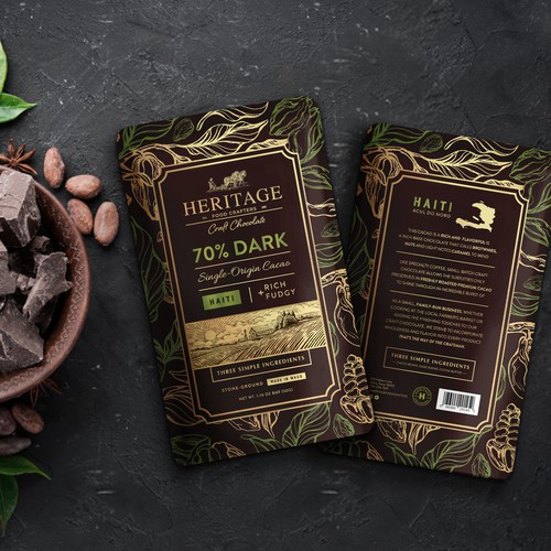 High-End Craft Chocolate Packaging that Creates a Sense of Heritage and Community Design by maxgraphic