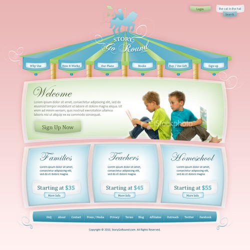 Creative Web Design for Start Up Children's Book Company Design por ZadinDesign