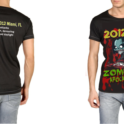 Zombie Apocalypse Tour T-Shirt for The News Junkie  Design von Gurjot Singh