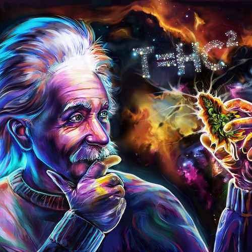 Albert Einstein Formula in Getting High THC Rolling Tray