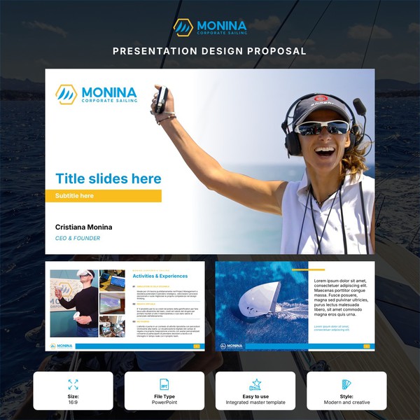 Monina's corporate sailing presentation design