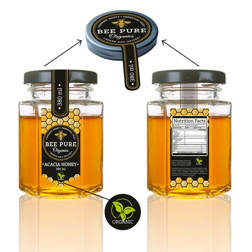 Diseño de Organic Honey Jar Label de Catamejia