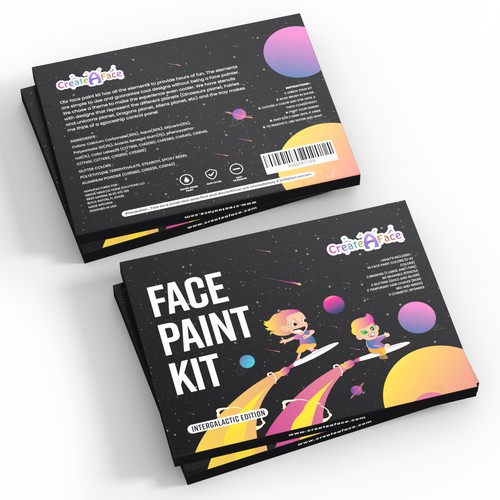 Minimalistic Thematic Box design for a face painting products brand Design by CUPEDIUM