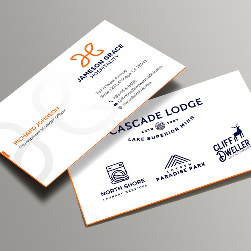 Create a modern and clean business card for a parent company with 4 subsidiaries Design by Xclusive16