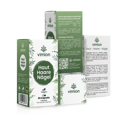 Packaging design for a German brand of high-quality food supplements Design by Designlifelk