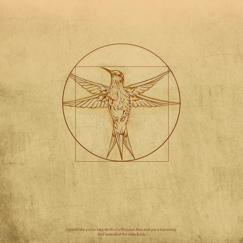 Design di Leonardo da Vinci - Hummingbird Drawing di JairOs