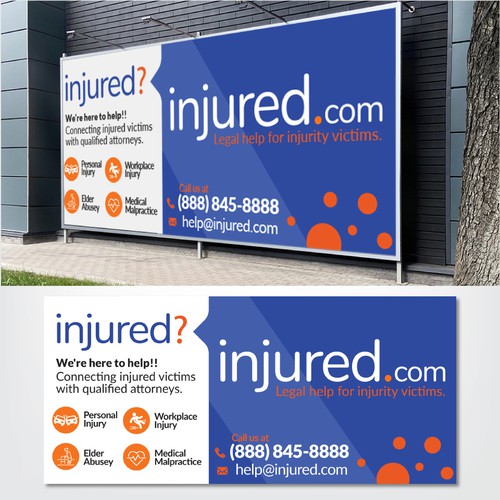 Injured.com Billboard Poster Design Design by David Warrior