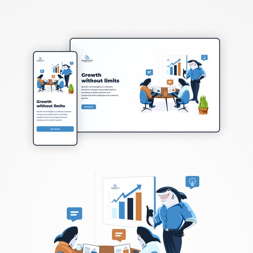We need website illustrations for our software solutions company Design by Kr8v.in