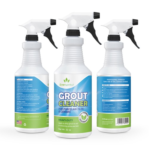 Designs Product Label Design for EcoFriendly Grout Cleaner Product label contest