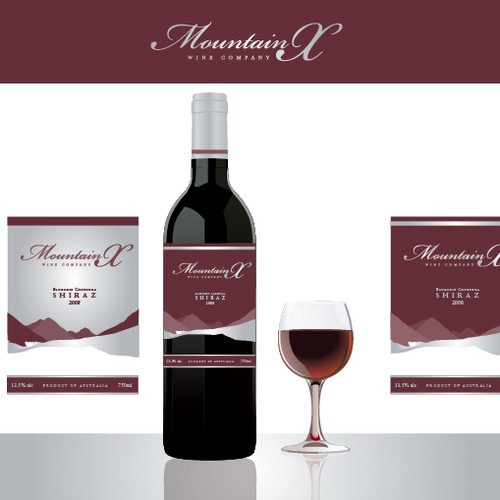Mountain X Wine Label Réalisé par appletart