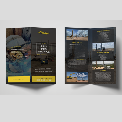 Construction Company Marketing Pamphlet Design by Canvas UI
