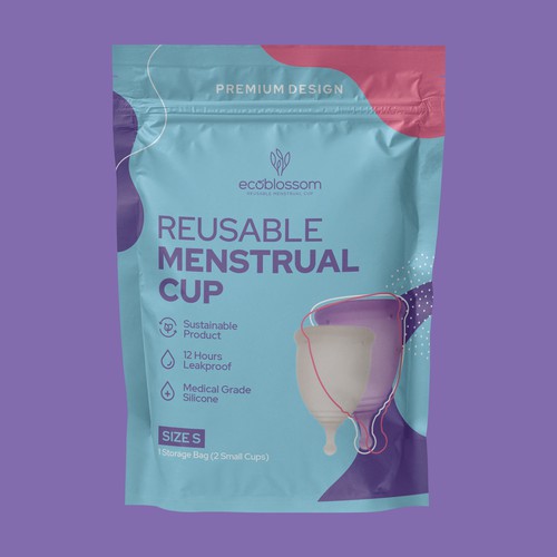 Designs | EcoBlossom Menstrual Cup - Modern Stand up pouch | Product ...