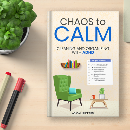 Simple and Empowering book cover for cleaning and organizing Diseño de Knorpics