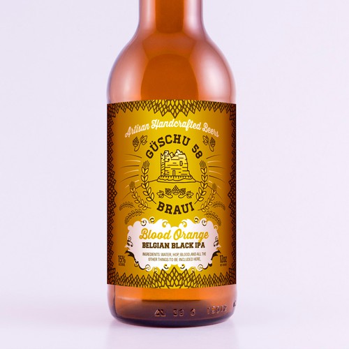 Label for handcrafted Beers Diseño de Adrian Medel