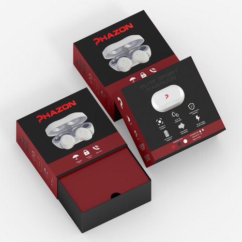 Wireless earbuds packaging box sleeve design Design por interaksi