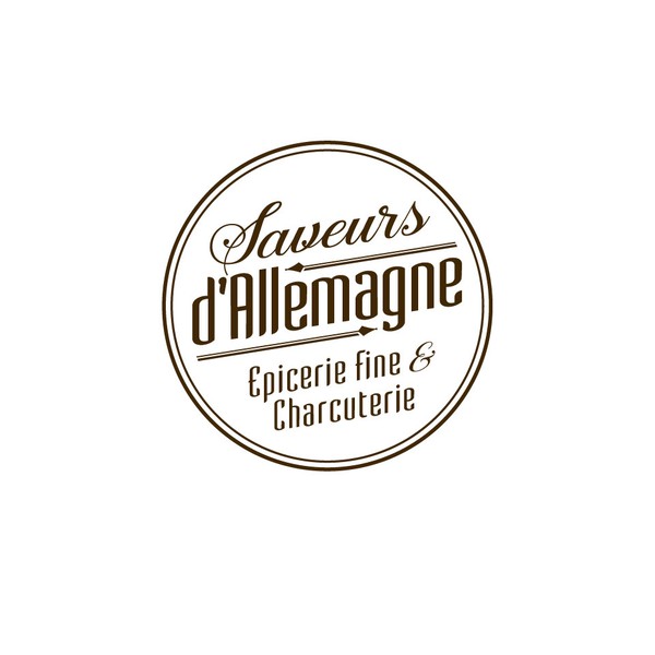 Design by Design FG titled "Logo monochrome pour épicerie fine et autres produits alimentaires en provenance d'Allemagne"