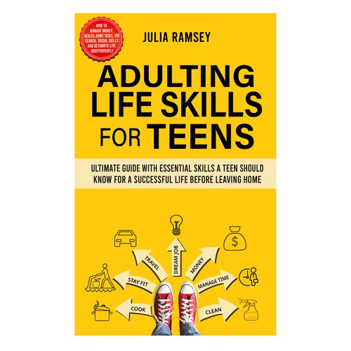 Eye catching, modern cover for Adulting Life Skills for Teens Design by Cover_Design_Expert