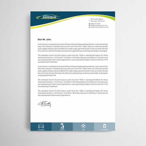 Design a eye-catching letterhead that will impress our insurance ...
