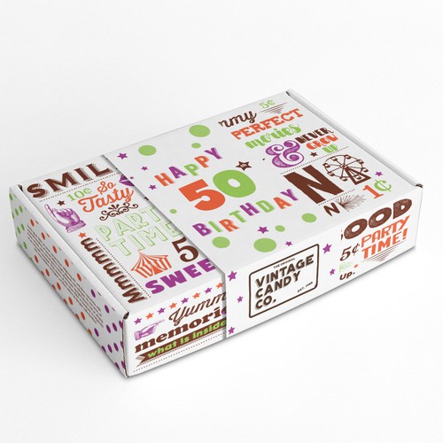 Design An Interesting Retail Vintage Candy Box / Subscription Candy Box!  (non gender or age specific, see details) Design by HollyMcA