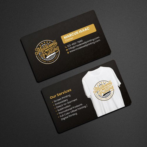 Business Card for a Custom Clothing/Product Business Design by Muaz™