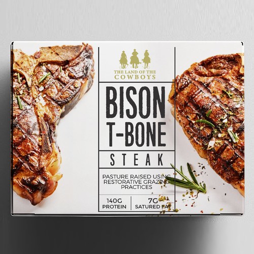 BISON T-BONE STEAK - FROM THE LAND OF THE COWBOYS Design by neoflexdesign