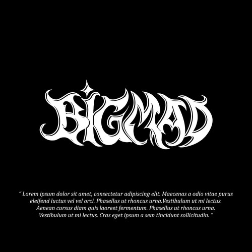 Custom typography logo for Melbourne hardcore band BIG MAD Design by Aliver_