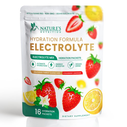 Refreshing Hydration Electrolytes Design Needed for Nature's Nutrition Design by Davi Giolo ★