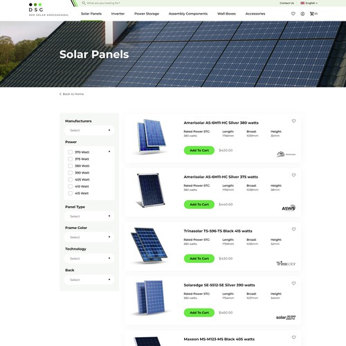Designs | Solar-Wholesale Shopify Store Design | Web page design contest